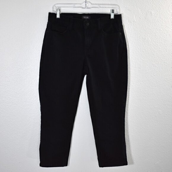 NYDJ Alina Cropped Capri‎ Pant Size 6 Color Black Gently Used Condition - Picture 1 of 5